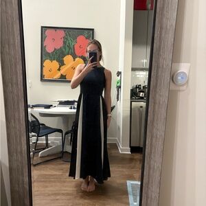 Banana Republic Black and Cream Maxi Dress